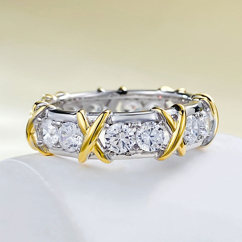 Cross X Shape Ring for Women Men Engagement Wedding Bands Jewelry Gift