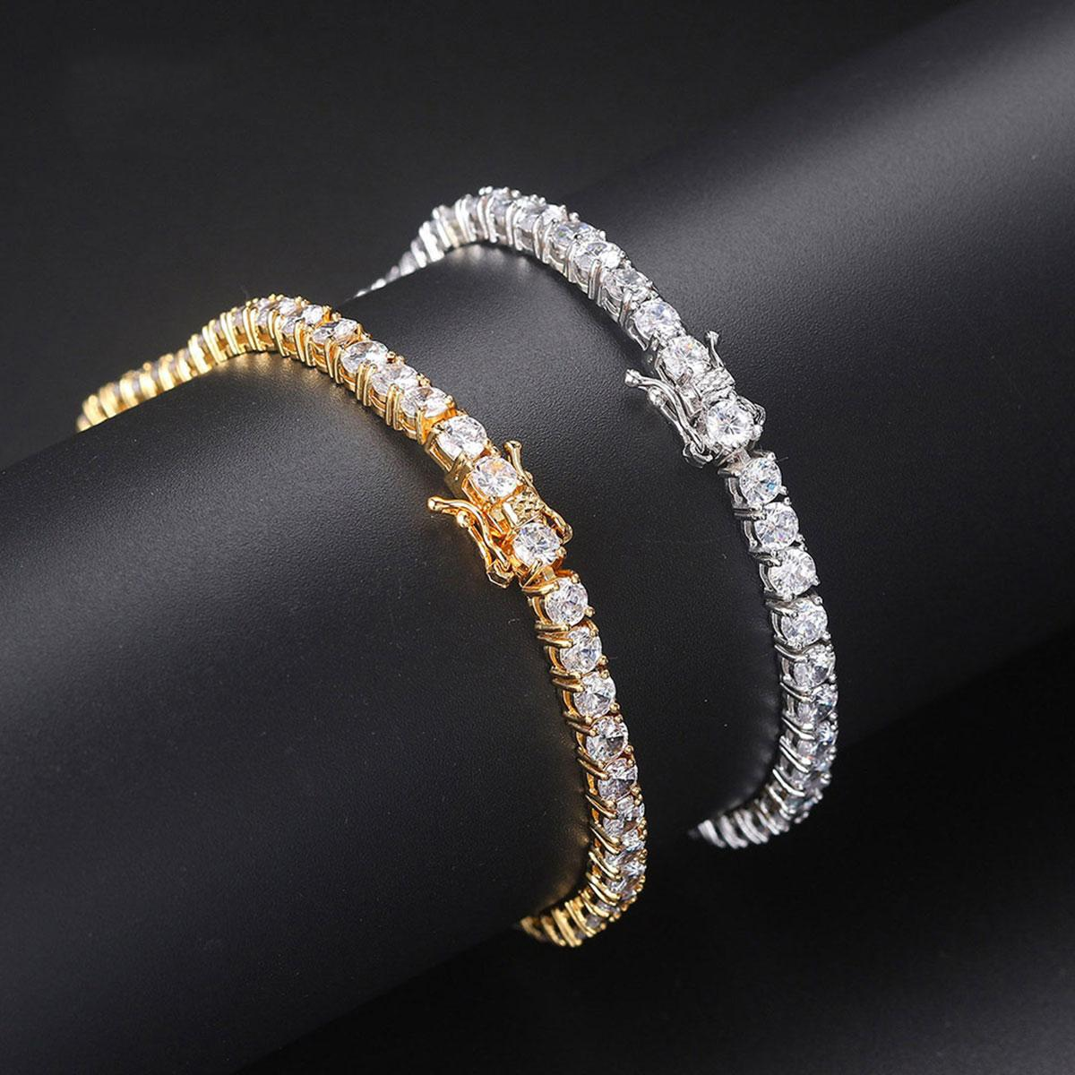 Tennis Bracelet for Women Men D Color VVS Round Cut 4mm Bracelets with Giftbox