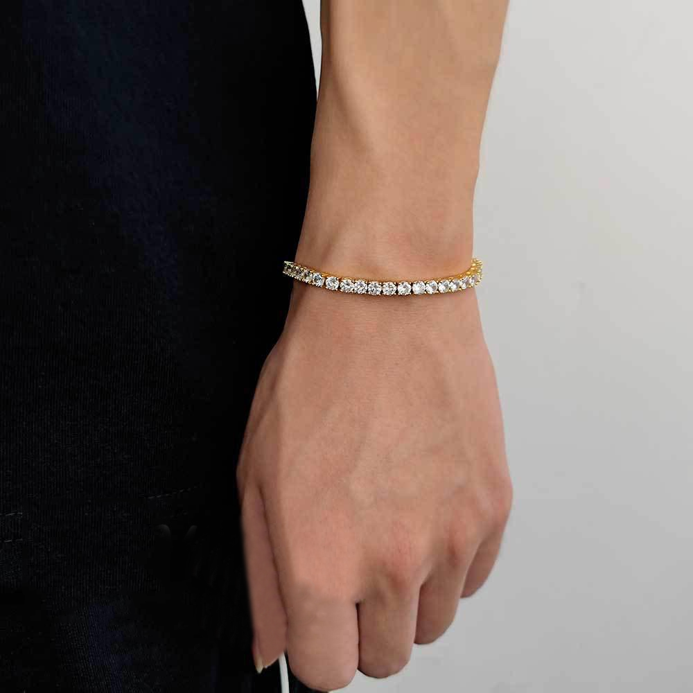 Tennis Bracelet for Women Men D Color VVS Round Cut 4mm Bracelets with Giftbox